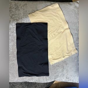 XXL bandeaus, beige and black.